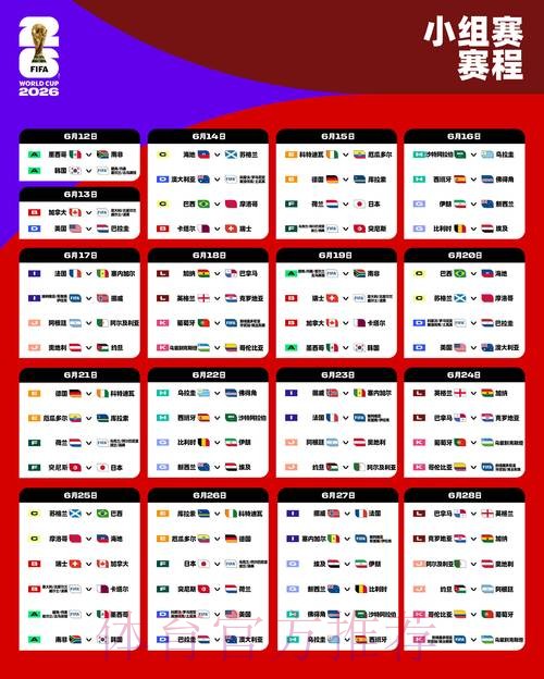 2026世界杯小组赛赛程地址 2026世界杯小组赛赛程地址